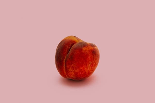 peach in pink background